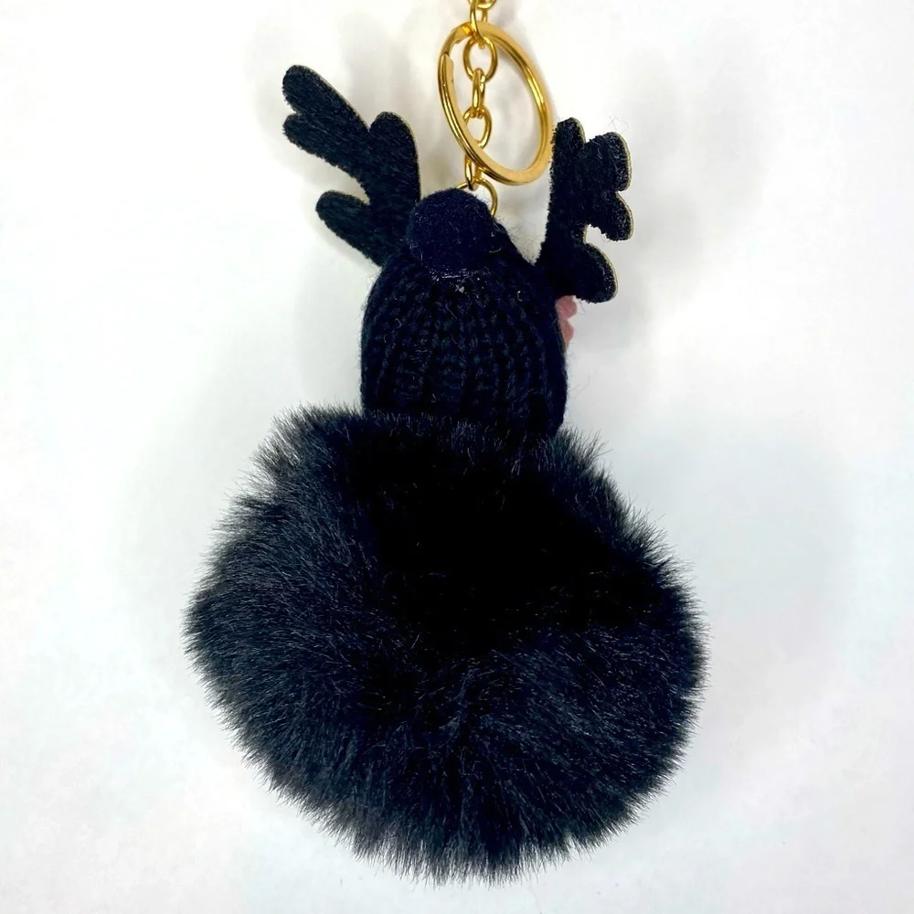 SLEEPY BABY BIG POMPON IN BLACK CHARM‎ KEYCHAIN